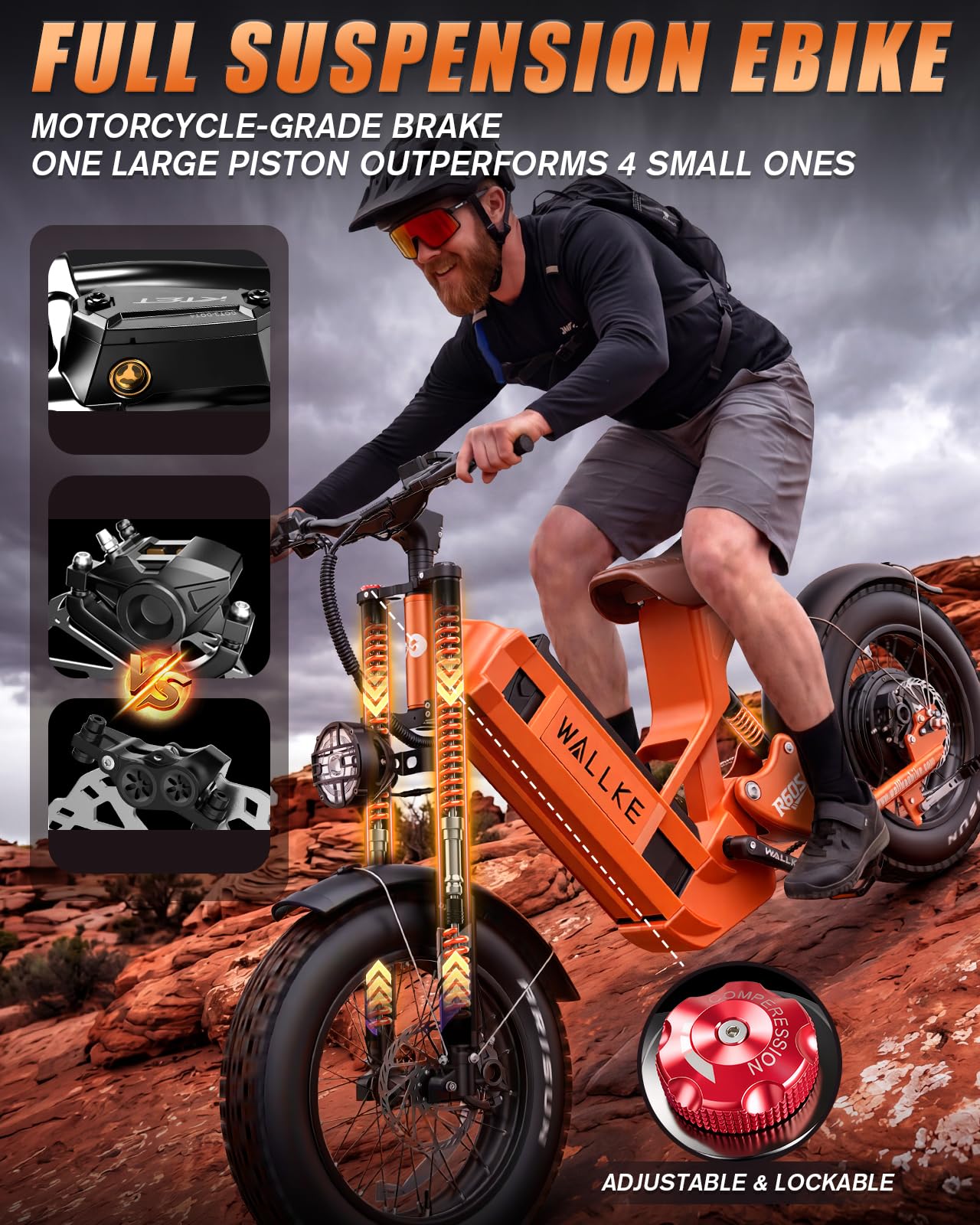 Long Range Electric Bike 4000W Motor 20x5 Fat Tires Hydraulic Brakes