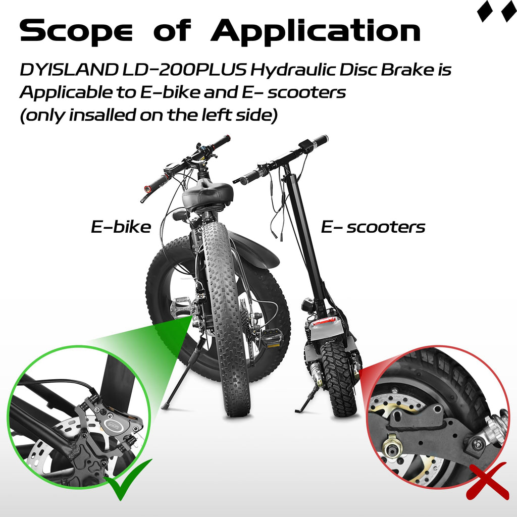 E-Bike Hydraulic Disc Brake Set Pre-Bled Mineral Oil Front & Rear