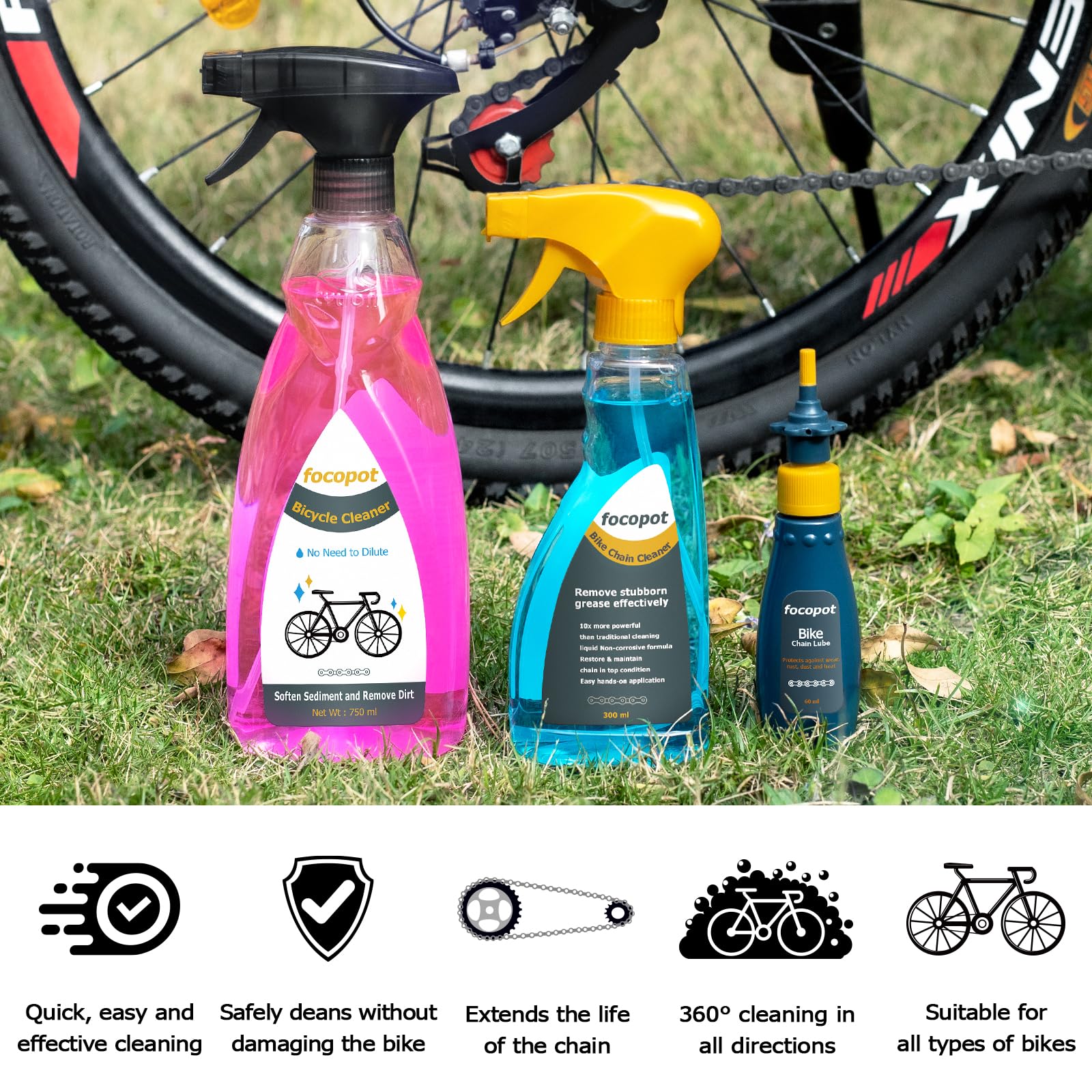 Bike Cleaner Kit with Degreaser Lubricant Chain Cleaning Tools