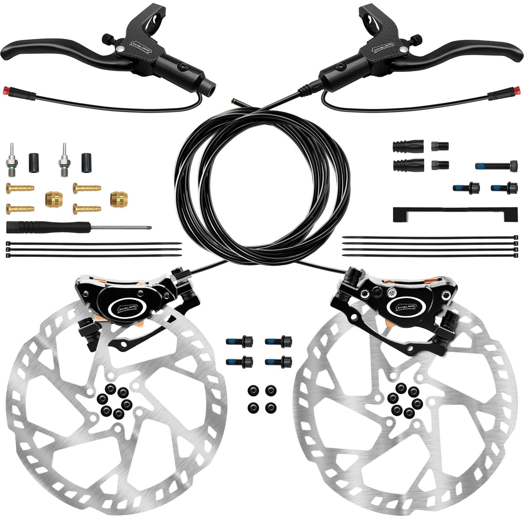 E-Bike Hydraulic Disc Brake Set Pre-Bled Mineral Oil Front & Rear