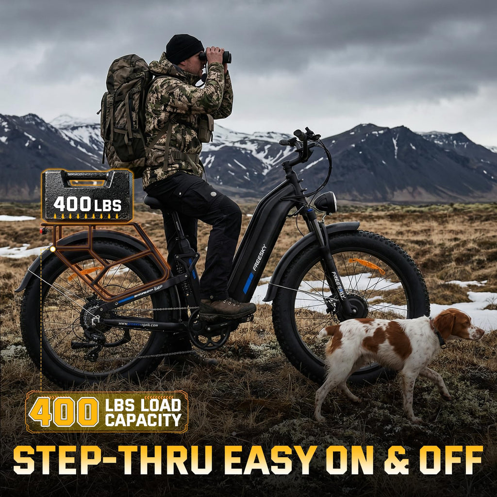 Dual Motor Electric Mountain Bike Full Suspension 26-Inch Fat Tires