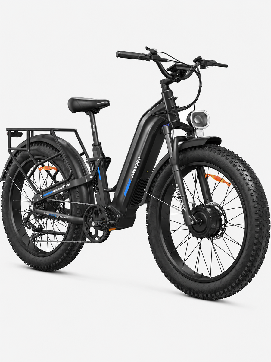 Dual Motor Electric Mountain Bike Full Suspension 26-Inch Fat Tires