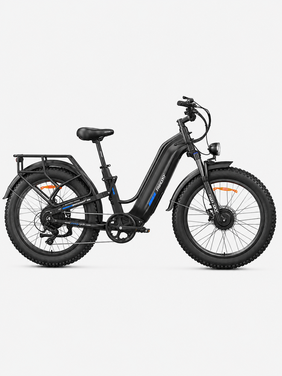 Dual Motor Electric Mountain Bike Full Suspension 26-Inch Fat Tires