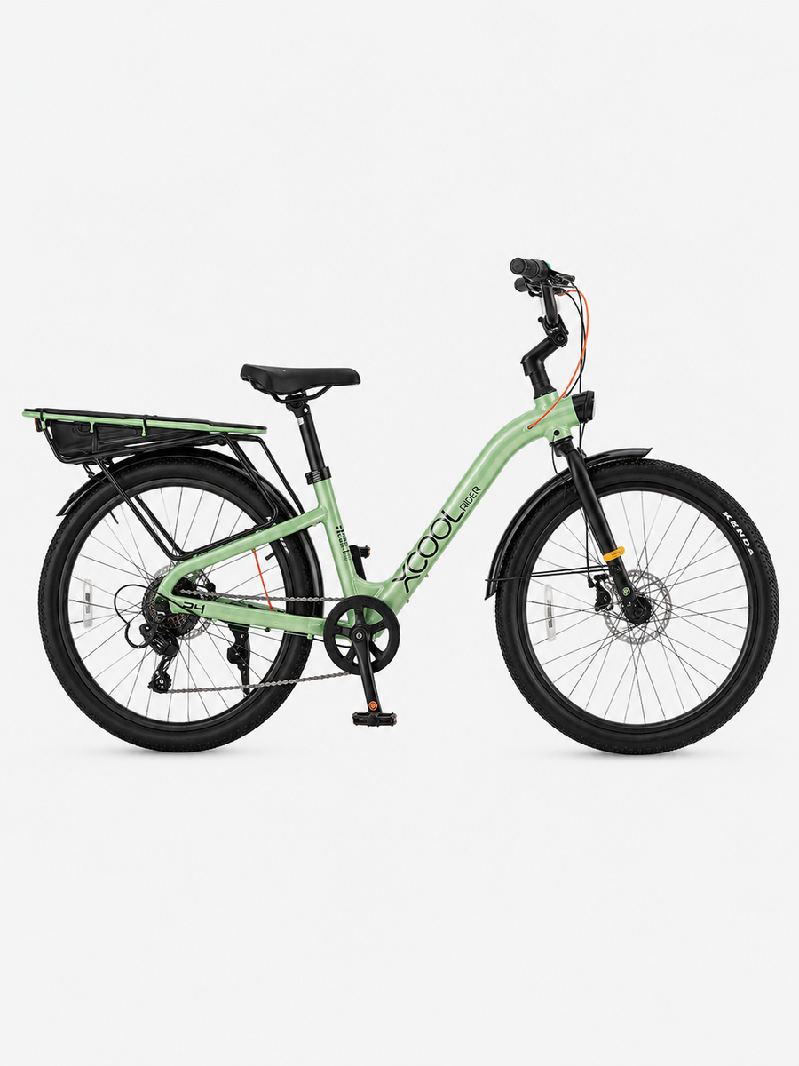 24 Inch Kids Bike Shimano 7-Speed Aluminum Frame Rear Rack
